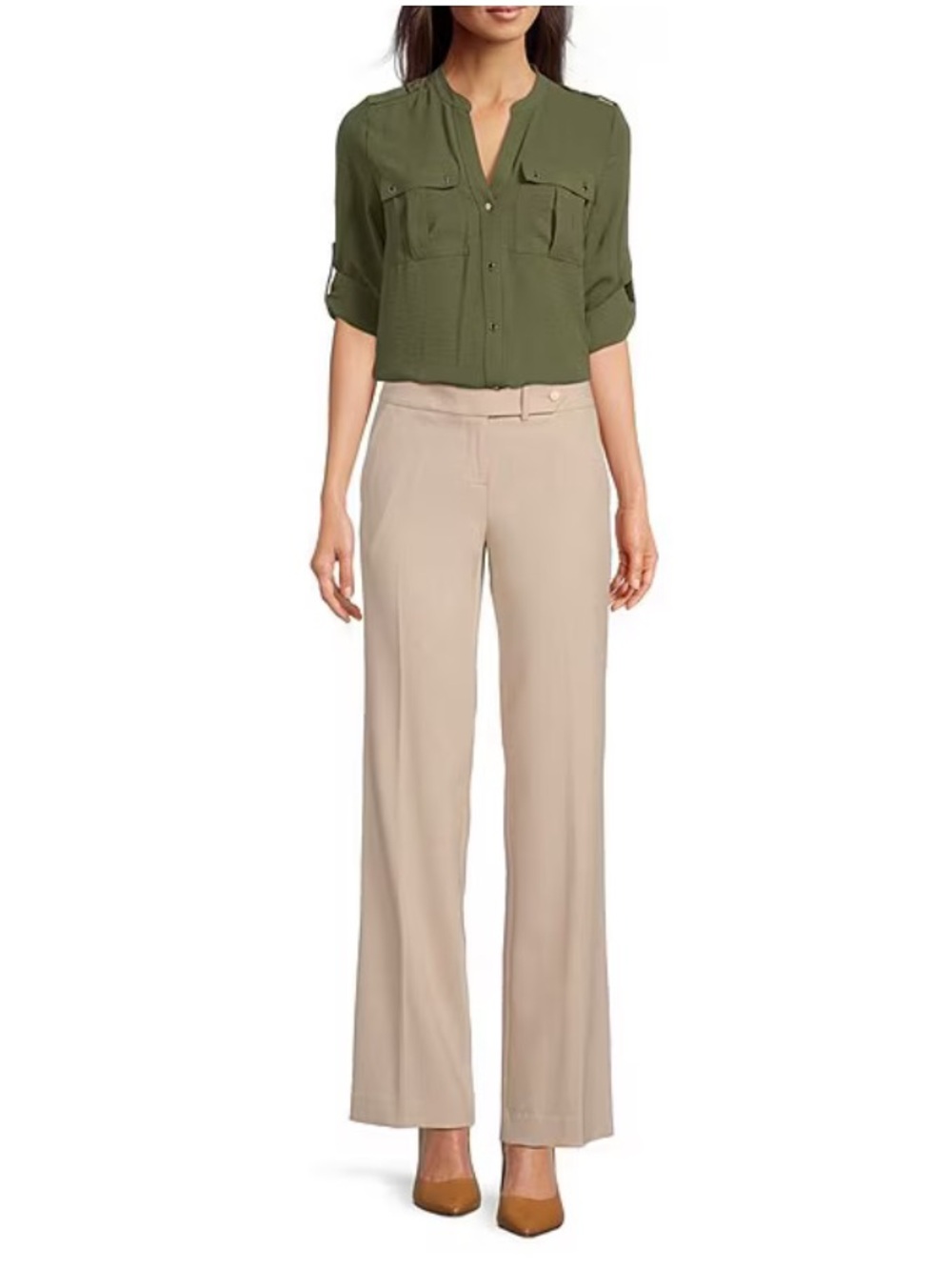 Calvin Klein Classic Fit Women’s Trouser Leg Stretch Luxe Pants. Size 14